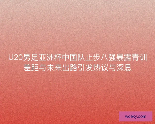 U20男足亚洲杯中国队止步八强暴露青训差距与未来出路引发热议与深思